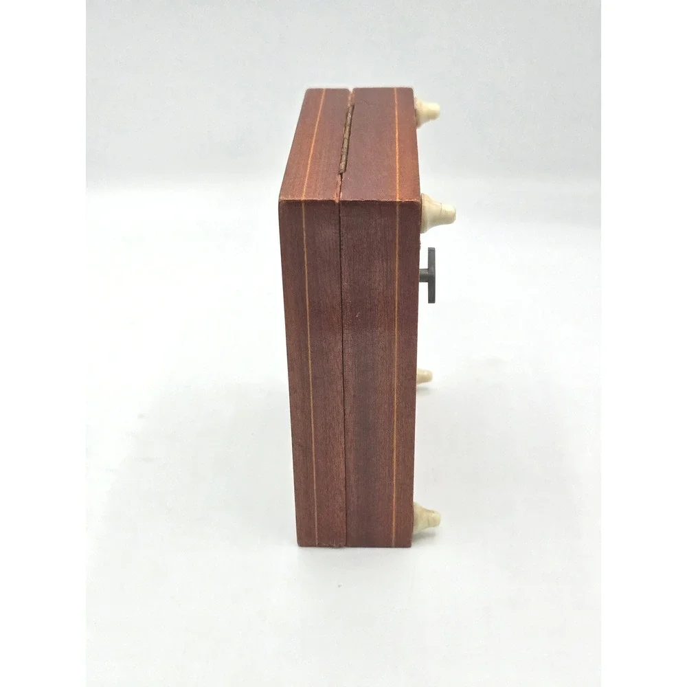 Vintage MAPSA‎ Swiss Musical Movement Wood Jewelry Trinket Box Angel